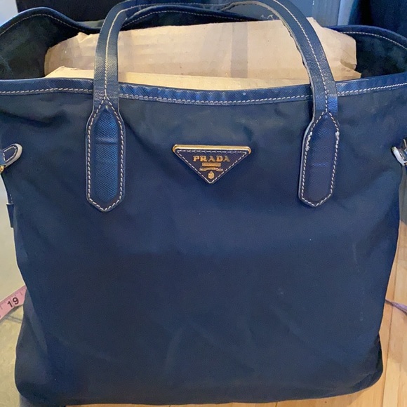 Authentic PRADA Tote Navy Bag - Picture 6 of 14